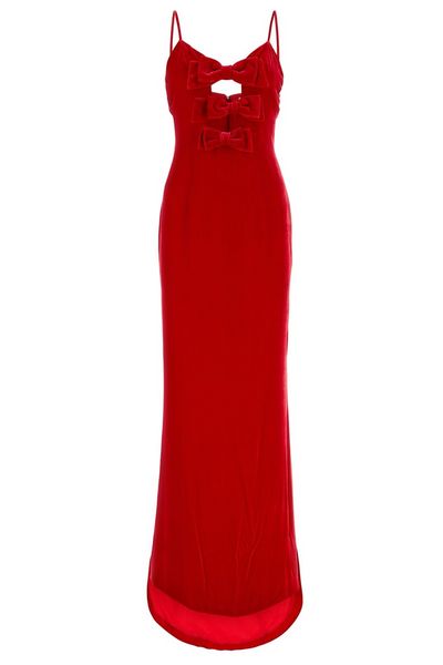 Alessandra Rich Bow Velvet Gown