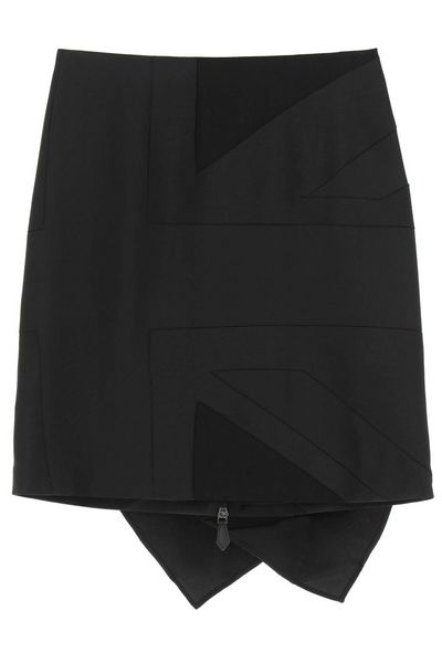 Burberry Flag Intarsia Satin Skirt