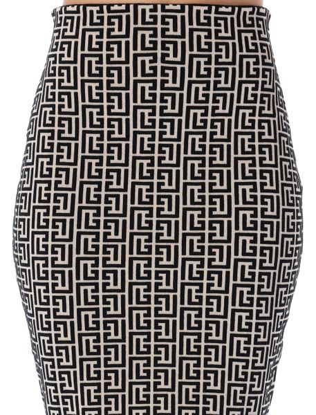 Balmain Monogram High-Waist Mini Skirt