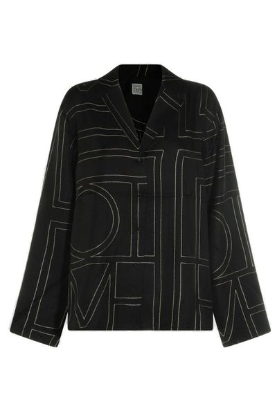 Totême Monogram-Print Satin Shirt
