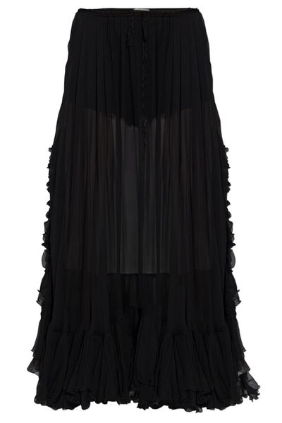 Chloé Sheer Ruffled Maxi Skirt