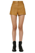 Saint Laurent High-Waisted Leather Shorts