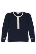Chloé Contrast Trim Henley Knitted Sweater