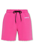 Versace Logo Embroidered Drawstring Shorts