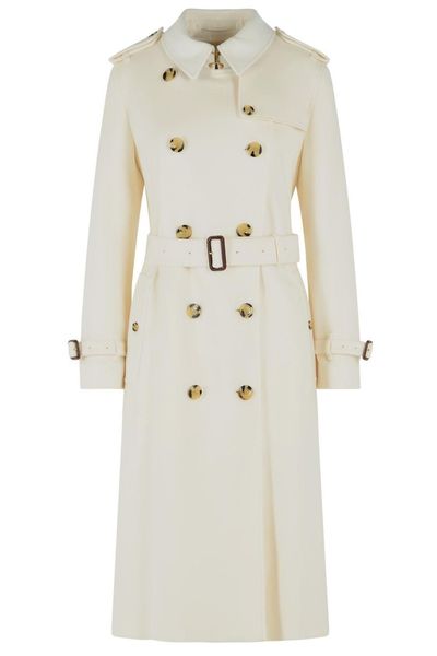 Burberry Double Breasted Belted Long Kensington Trench Coat