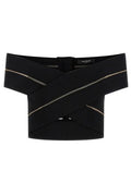 Balmain Off-The-Shoulder Cropped Top