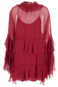 Chloé Sheer Detailed Ruffled Dress