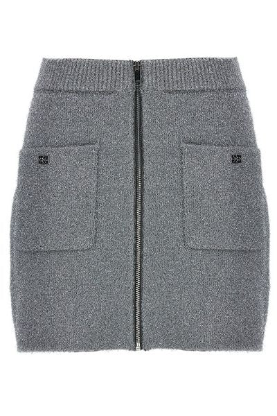Ganni Zip-Up Knit Mini Skirt