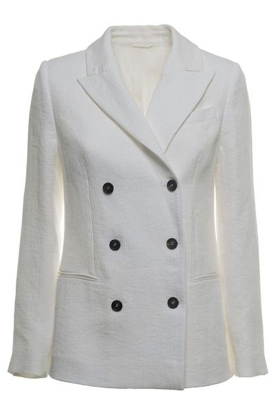 Brunello Cucinelli Double Breasted Long-Sleeved Blazer