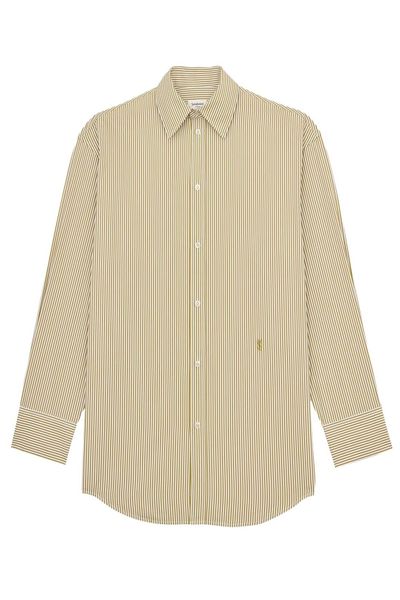 Saint Laurent Cassandre Striped Button-Up Shirt