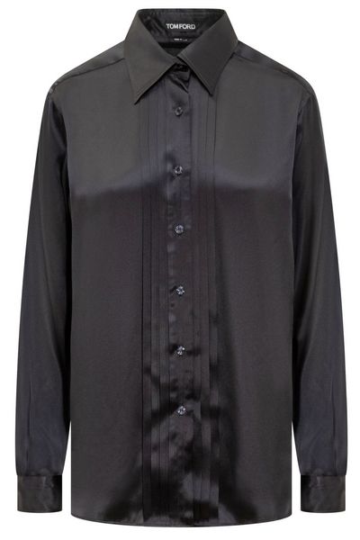 Tom Ford Pintuck-Detailed Long-Sleeved Shirt