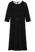 Prada Crewneck Belted Dress