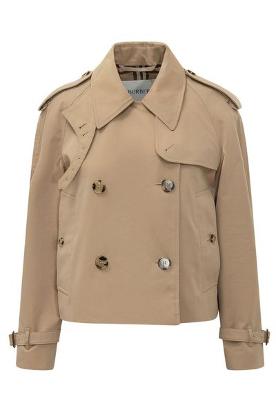 Burberry Double-Breasted Cropped Trench Jacket