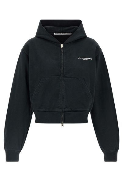 Alexander Wang Cropped Zip-Up Hoodie