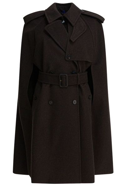 Burberry Double Breasted Belted Trench Cape