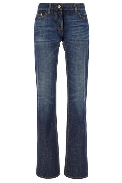 Palm Angels Logo-Embroidered Whiskering Effect Jeans