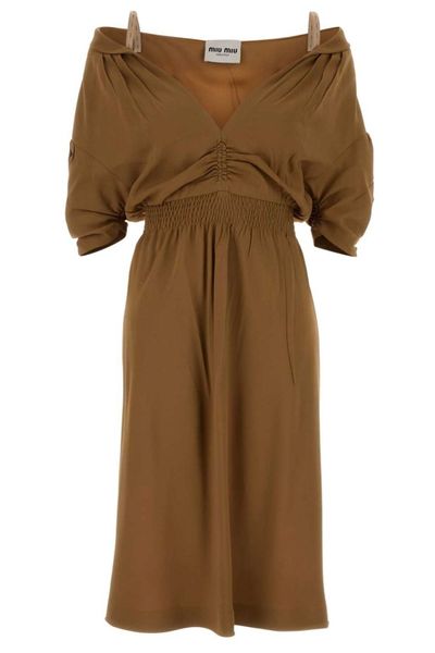 Miu Miu V-Neck Midi Dress