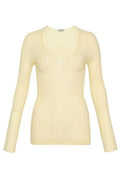 Jil Sander Ribbed V-Neck Knitted Top