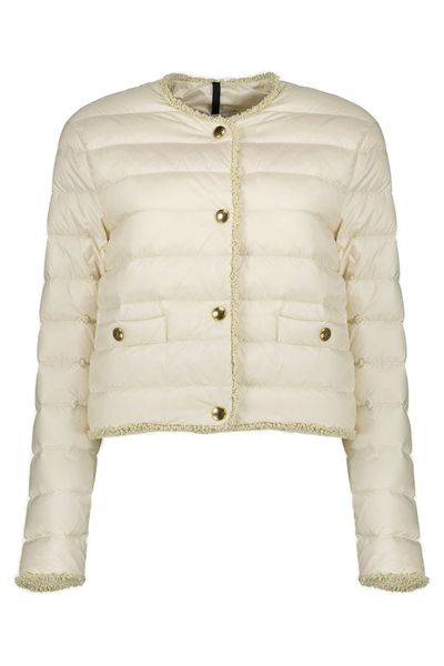 Moncler Crewneck Button-Up Jacket
