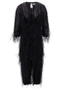 Lanvin Front Slit Fringed Midi Dress