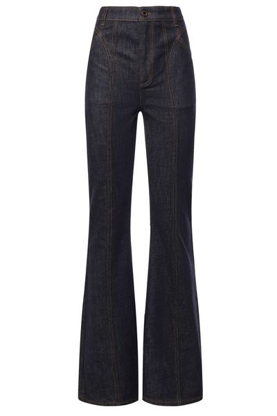 Self-Portrait High-Rise Flared Jeans