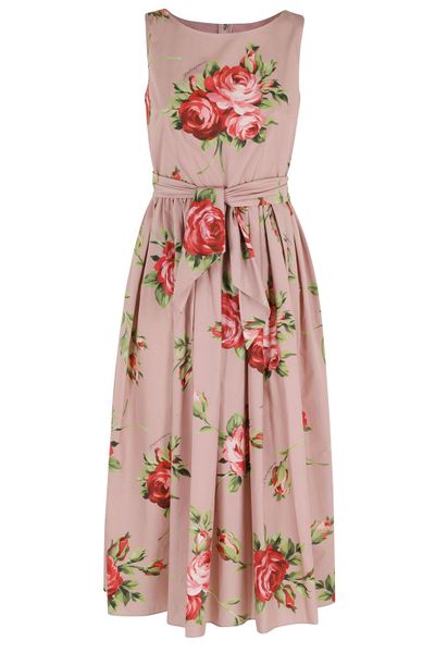 Dolce & Gabbana Floral Belted Midi Dress