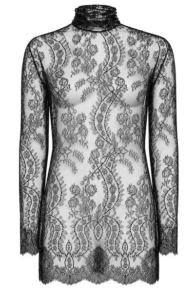 Dolce & Gabbana Sheer Lace High Neck Top