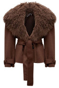 Giuseppe Di Morabito Shearling Collar Cropped Coat