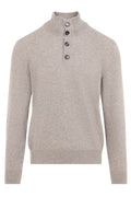 Brioni Mock-Neck Half-Button Knitted Sweater