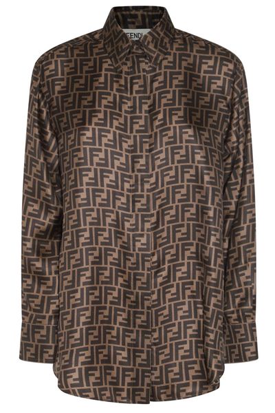Fendi All-Over FF Jacquard Long-Sleeved Shirt