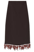 Tory Burch Embellished Crepe Midi Skirt