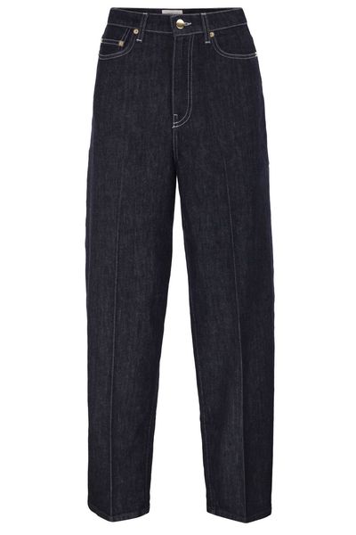 Fabiana Filippi Wide-Leg Contrast-Stitch Jeans