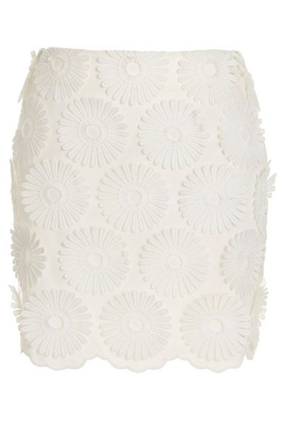 Elie Saab Floral Embroidered A-Line Mini Skirt