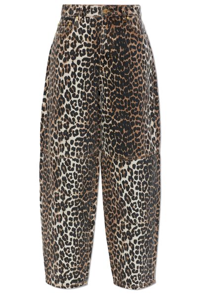 Ganni Leopard Printed Stary Jeans