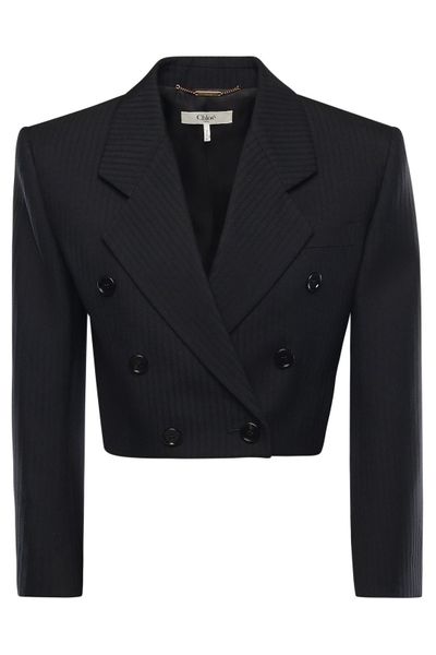 Chloé Double-Breasted Cropped Spencer Jacket