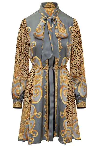 Versace Long-Sleeved Belted Dress