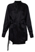Balenciaga Wrap Collared Long-Sleeve Dress