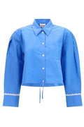 Ganni Lace Trim Drawstring Shirt