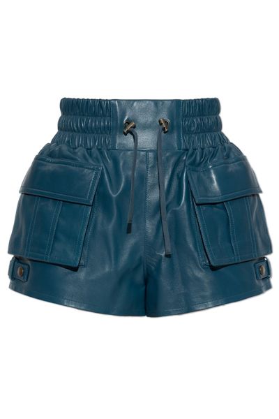 Balmain Cargo Leather Shorts