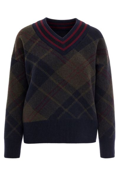 Barbour Shae V-Neck Tartan Jumper