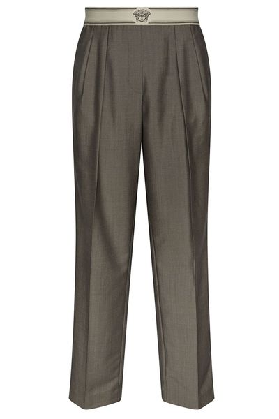 Versace Medusa Waistband Pleated Pants