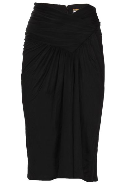 Saint Laurent Draped Pencil Skirt