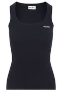 Miu Miu Ribbed Logo Tank Top