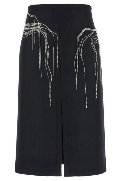 Dries Van Noten Embellished Front Slit Midi Skirt