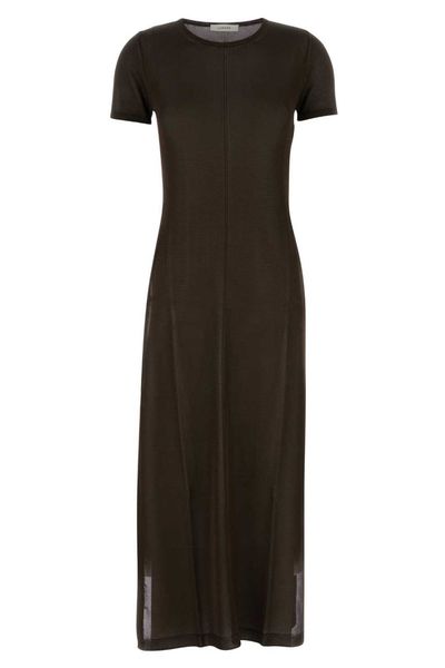 Lemaire Crewneck Side-Slit Maxi Dress