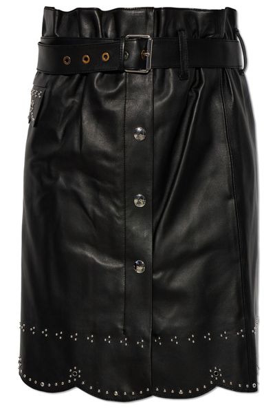Marni Studded Belted Leather Skirt