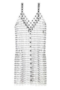 Paco Rabanne Circle Disc V-Neck Mini Dress