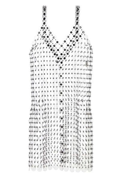 Paco Rabanne Circle Disc V-Neck Mini Dress