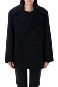 Saint Laurent Double-Breasted Long-Sleeved Peacoat