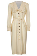 Alessandra Rich Belted Crepe Midi Dress